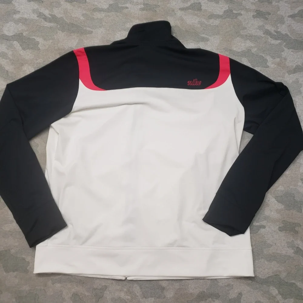 Nike Golf Jacket Womens XL White Windbreaker Fit Dry Full Zip Outdoors